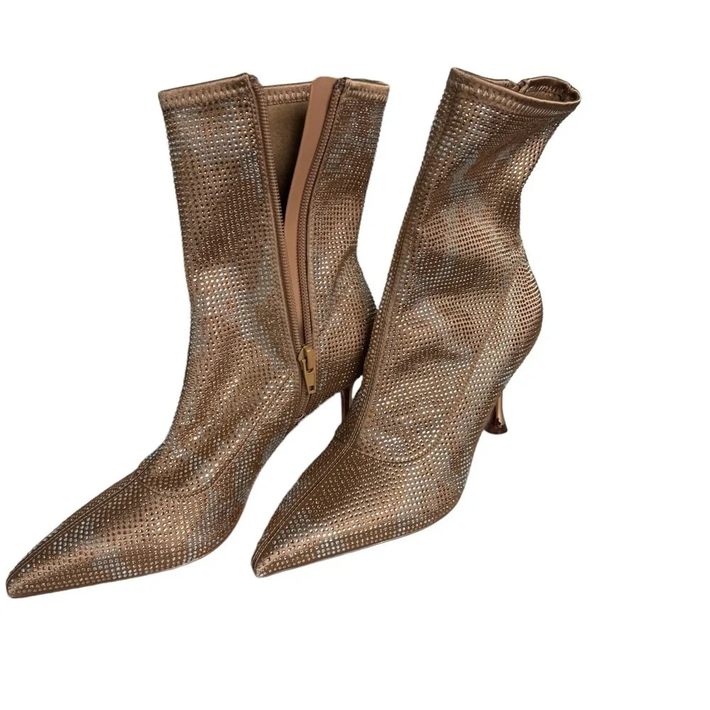 Aldo brand new booth rose gold rime stones size US 6 rose gold heels - Picture 1 of 4